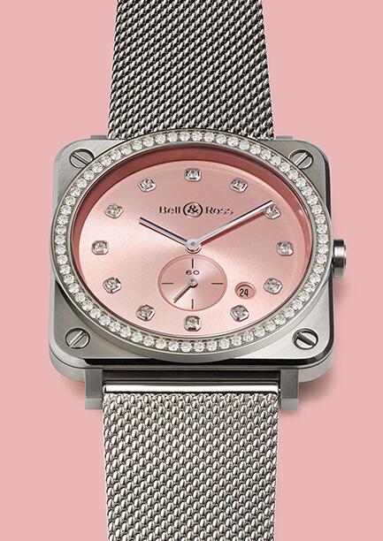 Quadranti Rosa Copia Orologi Bell Ross BR S Novarosa Full Diamonds