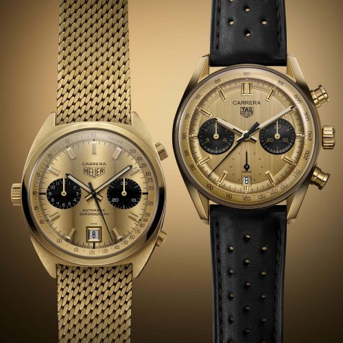 Commercio all'ingrosso Falso Orologio TAG Heuer Carrera Chronograph In 18K Gold per la vendita